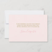 ピンクバタフライフローラサンキューカード サンキューカード (裏面)