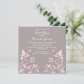 ピンクバタフライフローラブライダルシャワー招待状 招待状 (スタンド正面)