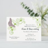 ピンクバタフライフローラブライダルシャワー招待状 招待状 (スタンド正面)