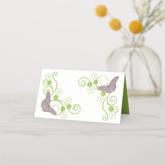 ピンクバタフライフローラ披露宴座席表 プレイスカード (裏面)