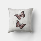 ピンクバタフライフローラ装飾用クッション クッション (裏面)