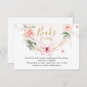 ピンクバタフライブックベビーカード (正面/裏面)