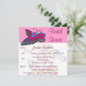 ピンクバタフライブライダルシャワー 招待状 (スタンド正面)