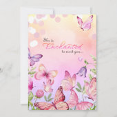 ピンクバタフライブライダルシャワー 招待状 (裏面)