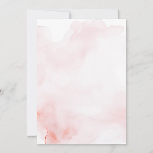 ピンクバタフライベビーシャワーさくらんぼの花 招待状 (裏面)