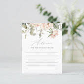 ピンクバタフライベビーシャワーアドバイスカード (スタンド正面)