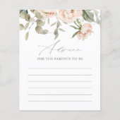 ピンクバタフライベビーシャワーアドバイスカード (正面)