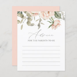 ピンクバタフライベビーシャワーアドバイスカード