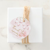 ピンクバタフライベビーシャワーガールサンキュー フェイバータグ (インサイチュ)