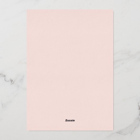 ピンクバタフライベビーシャワーガールホイ実在ル 箔招待状 (裏面)