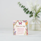 ピンクバタフライベビーシャワーフローラガーデン エンクロージャーカード (スタンド正面)