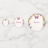 ピンクバタフライベビーシャワーフローラガーデン コンフェッティ (正面)