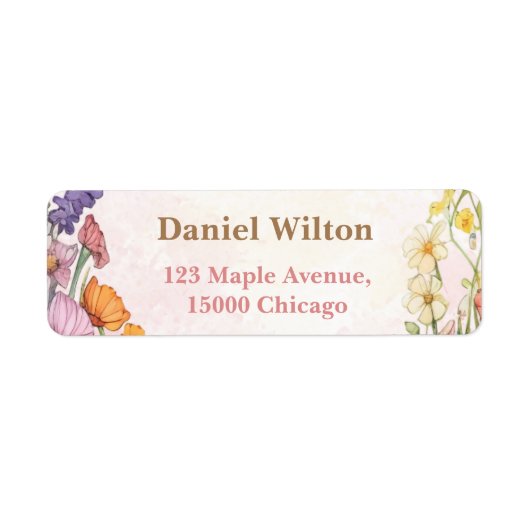 ピンクバタフライベビーシャワーフローラガーデン ラベル (正面)