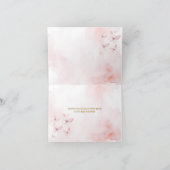 ピンクバタフライベビーシャワー折り畳みサンキューカード サンキューカード (内部)