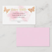 ピンクバタフライベビーシャワー招待状 エンクロージャーカード (正面/裏面)