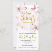 ピンクバタフライベビーシャワー招待状 シーズンカード (正面)