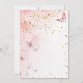 ピンクバタフライベビーシャワー招待状 招待状 (裏面)