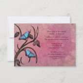 ピンクバタフライペアブライダルシャワー招待 招待状 (正面)