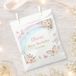 ピンクバタフライボホフローラ誕生日バッグ フェイバーバッグ