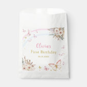 ピンクバタフライボホフローラ誕生日バッグ フェイバーバッグ (正面)