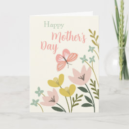 ピンクバタフライマザーズデイカード サンキューカード