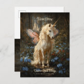 ピンクバタフライユニコーンフェアリーランド城 ポストカード (正面/裏面)