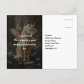 ピンクバタフライユニコーンフェアリーランド城 ポストカード (裏面)