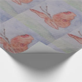 ピンクバタフライラッピング紙 ラッピングペーパー (角)