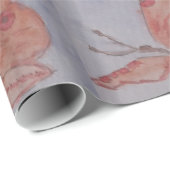 ピンクバタフライラッピング紙 ラッピングペーパー (ロールコーナー)