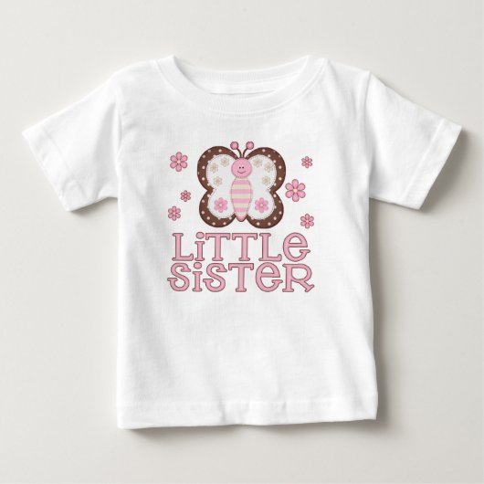 ピンクバタフライリトルシスター ベビーTシャツ (正面)