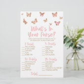 ピンクバタフライ何が財布のブライダルシャワーゲーム 便箋 (スタンド正面)