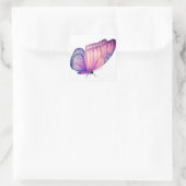 ピンクバタフライ封筒用シール スクエアシール (バッグ)