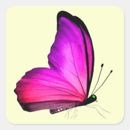 ピンクバタフライ封筒用シール スクエアシール