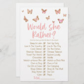 ピンクバタフライ彼女はむしろブライダルシャワーゲーム 便箋 (正面/裏面)