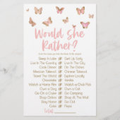 ピンクバタフライ彼女はむしろブライダルシャワーゲーム 便箋 (正面)