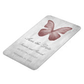 ピンクバタフライ日付磁石を保存 マグネット (左側)