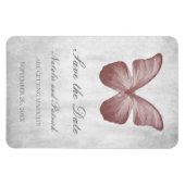 ピンクバタフライ日付磁石を保存 マグネット (横)