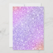 ピンクバタフライ水色フローラフレーム誕生日 招待状 (裏面)