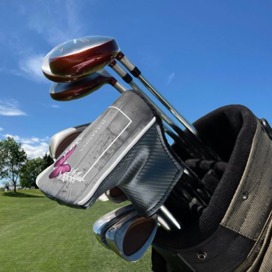 ピンクバタフライ素朴ゴルフヘッドカバー ゴルフヘッドカバー