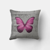 ピンクバタフライ素朴装飾用クッション クッション (裏面)