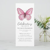ピンクバタフライ葬儀デジタルイベント 招待状 (スタンド正面)