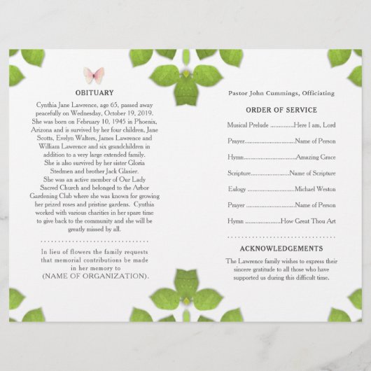 ピンクバタフライ葬儀記念事業 (裏面)