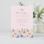 ピンクバタフライ誕生日 サンキューカード (スタンド正面)