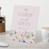 ピンクバタフライ誕生日 台座サイン (インサイチュ)