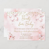 ピンクバタフライ赤ちゃんシャワーブックベビー ポストカード (正面/裏面)