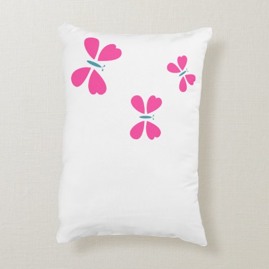 ピンクバタフライ飛んでいるズ アクセントクッション (裏面(縦))