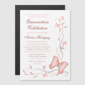 ピンクバタフライ&スワーズキンセアニラ マグネット招待状 (正面/裏面)