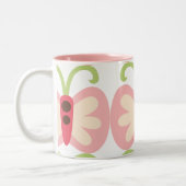 ピンクバタフライ ツートーンマグカップ (左)