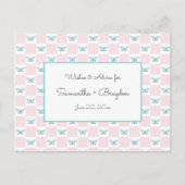 ピンクバタフライ+ドットベビーシャワーアドバイスカード アドバイスカード (正面)