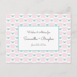 ピンクバタフライ+ドットベビーシャワーアドバイスカード アドバイスカード